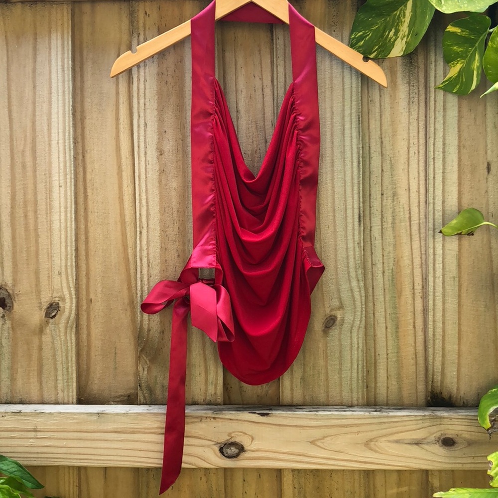Lipstick open back halter